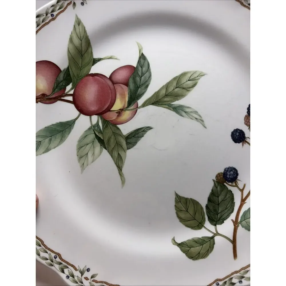 Set Of 2 Noritake Primachina Royal Orchard 9416 Fruit & Leaves Dinner plates